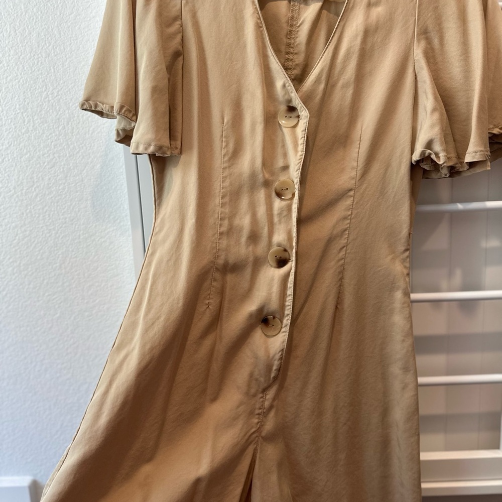 Vero Moda Tan Button Down Romper